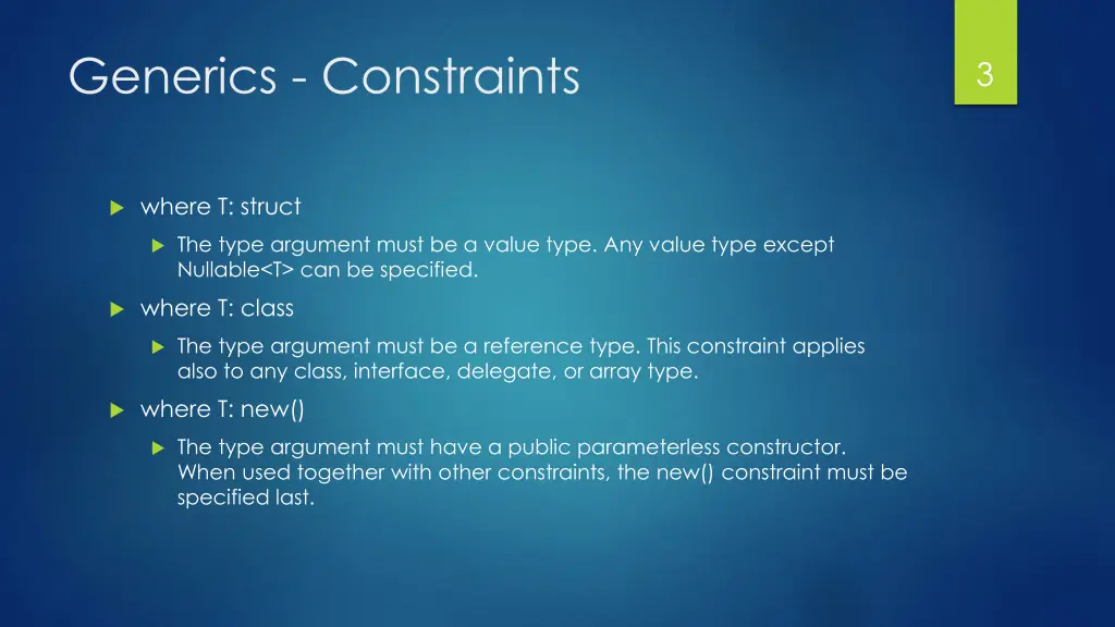 generics constraints