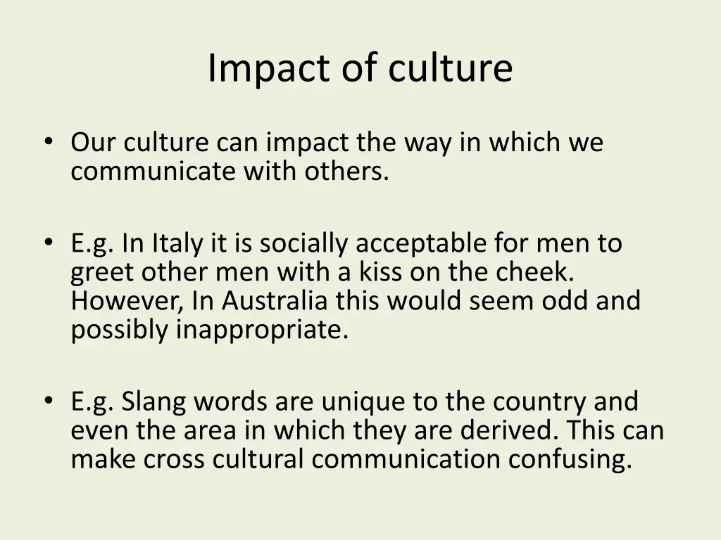impact of culture