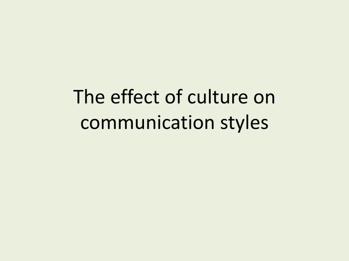 the effect of culture on communication styles