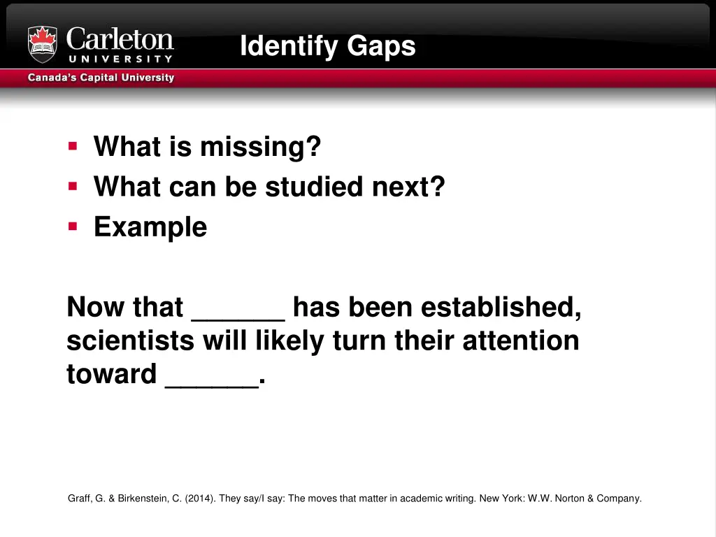 identify gaps