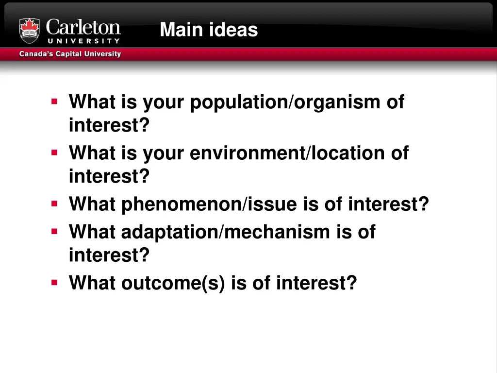 main ideas
