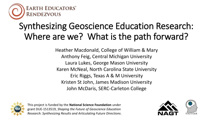 synthesizing geoscience education research
