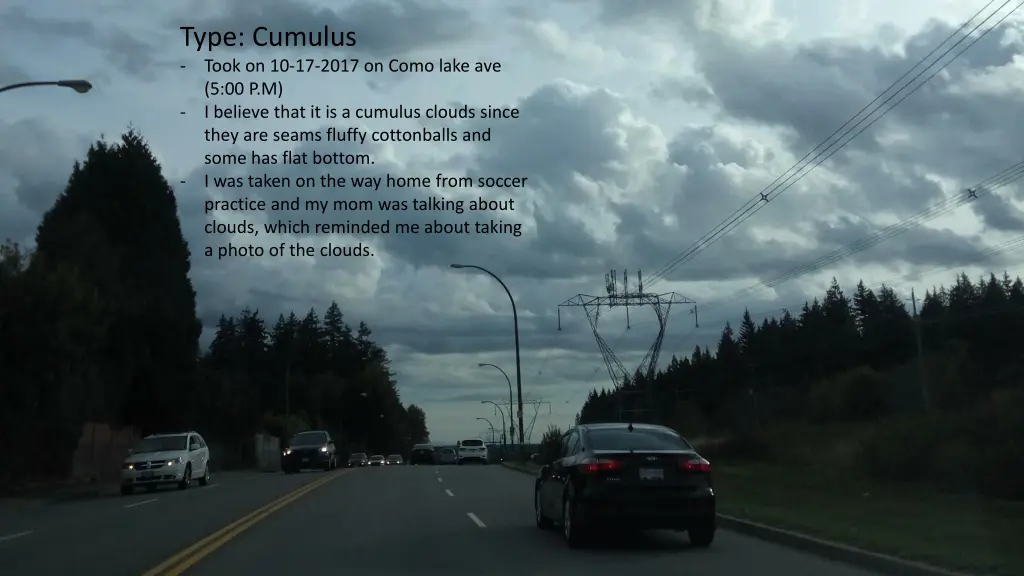 type cumulus took on 10 17 2017 on como lake