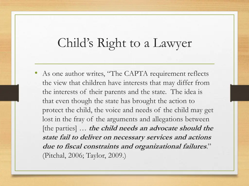 child s right to a lawyer