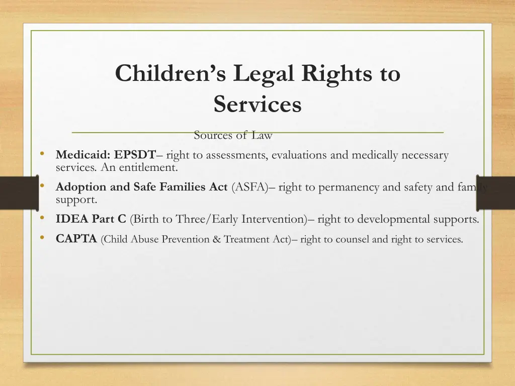 children s legal rights to services