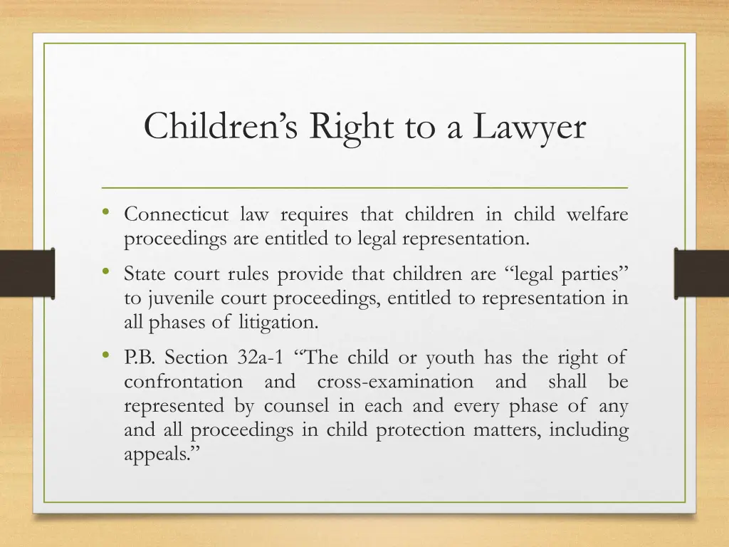 children s right to a lawyer