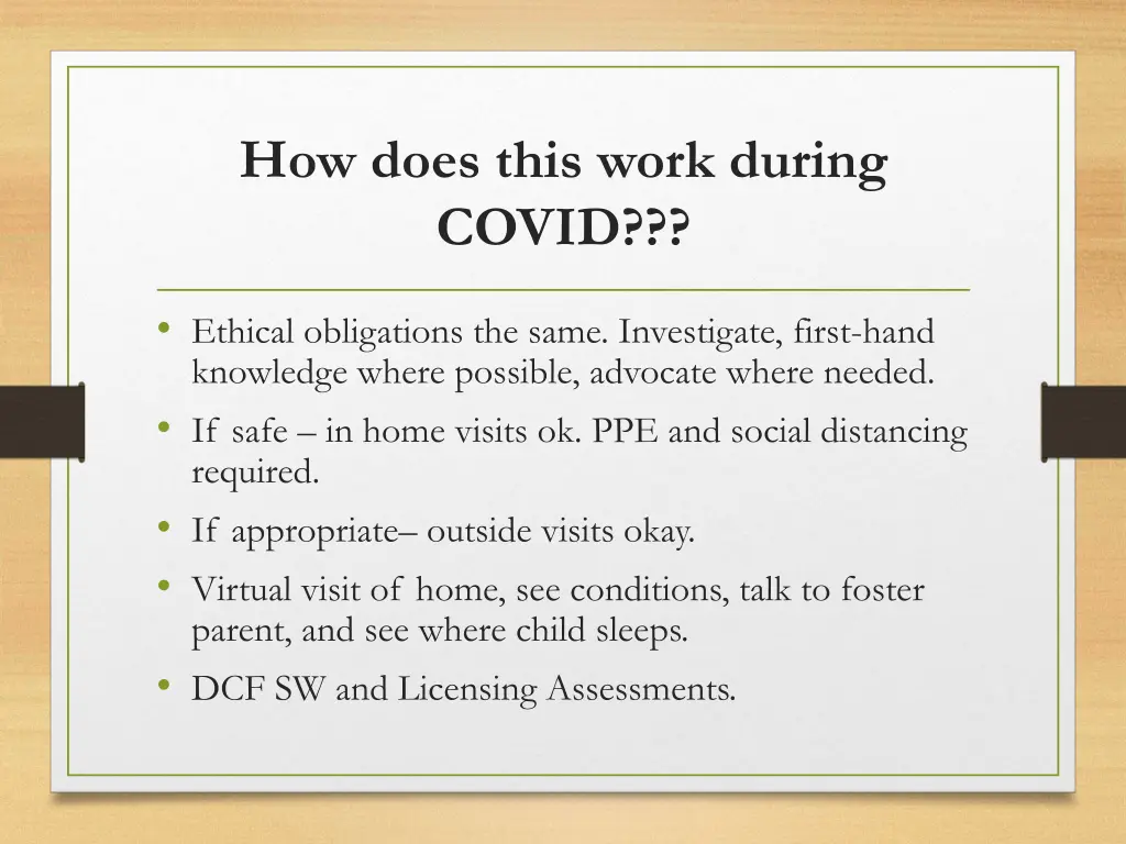how does this work during covid