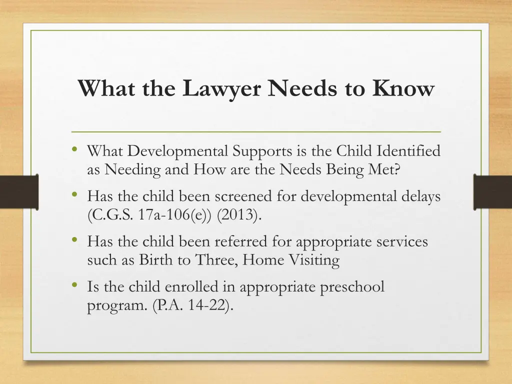 what the lawyer needs to know 1