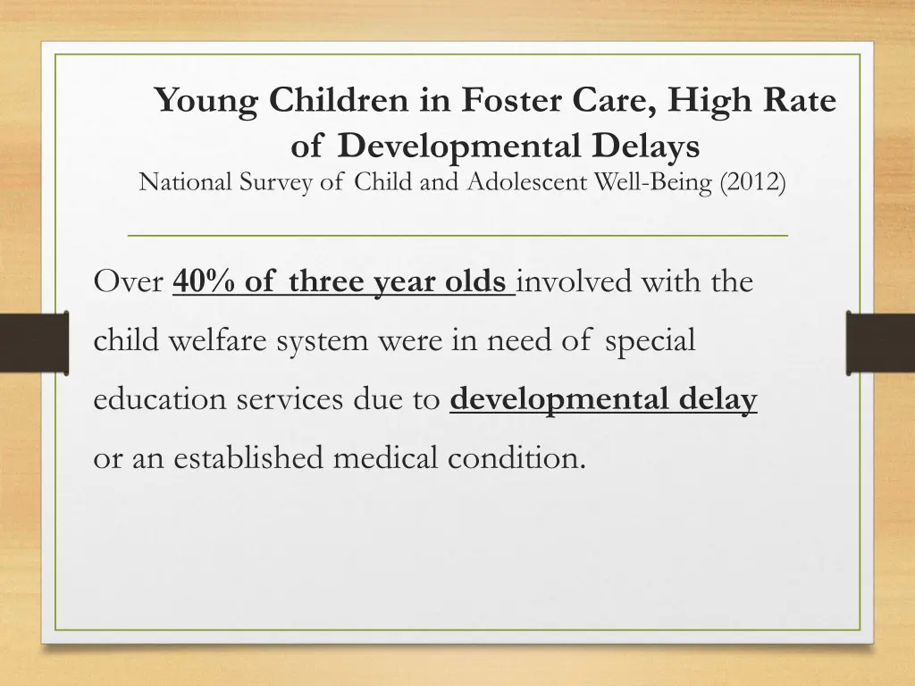 young children in foster care high rate