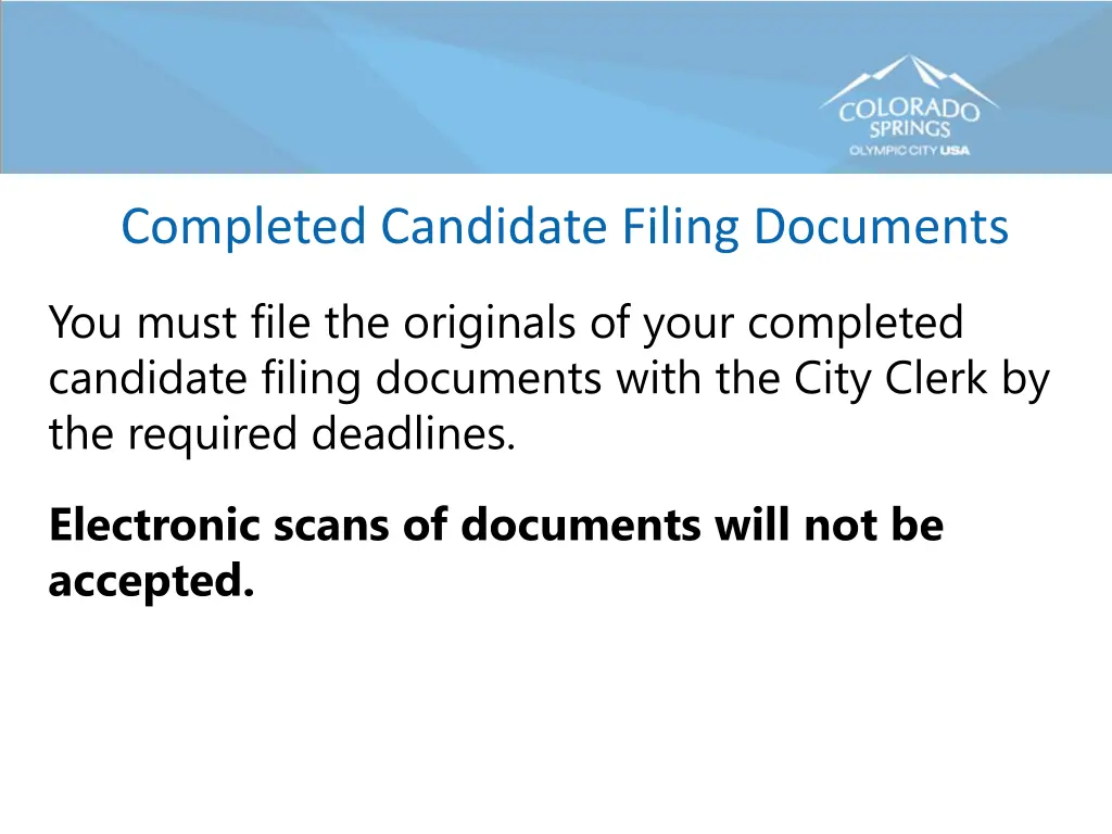 completed candidate filing documents