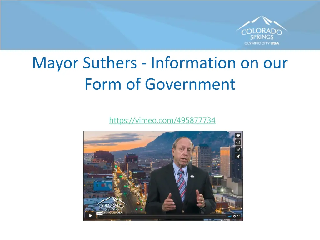 mayor suthers information on our form 1