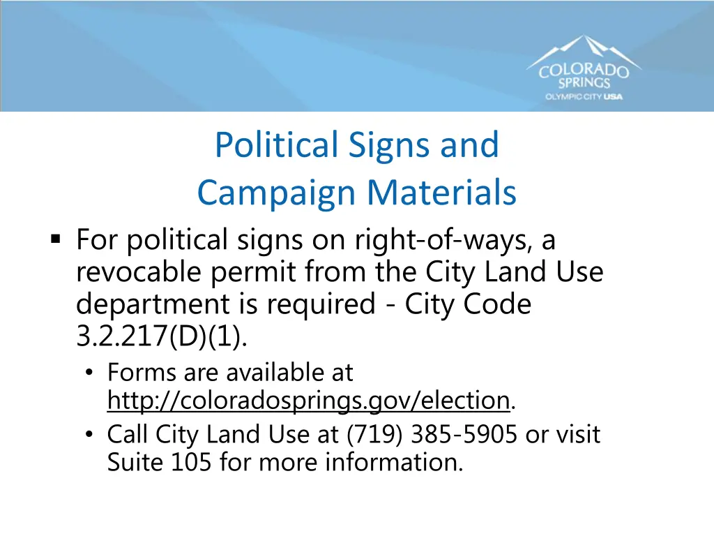 political signs and campaign materials
