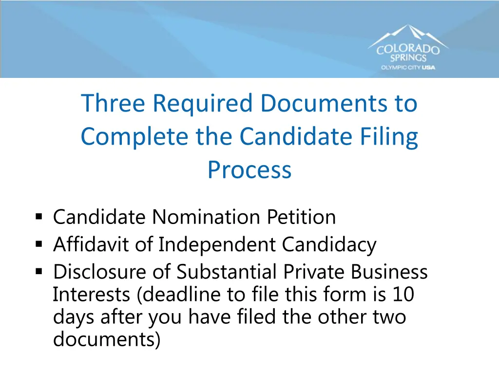 three required documents to complete