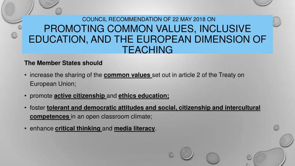 council recommendation of 22 may 2018