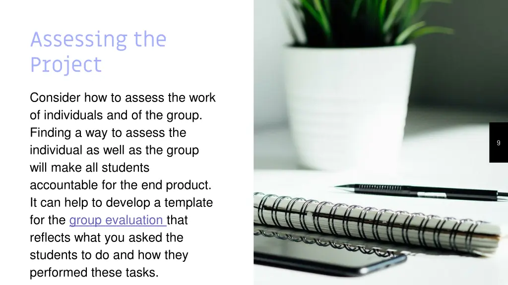 assessing the project