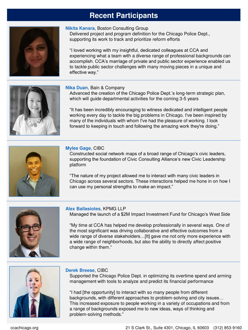 recent participants