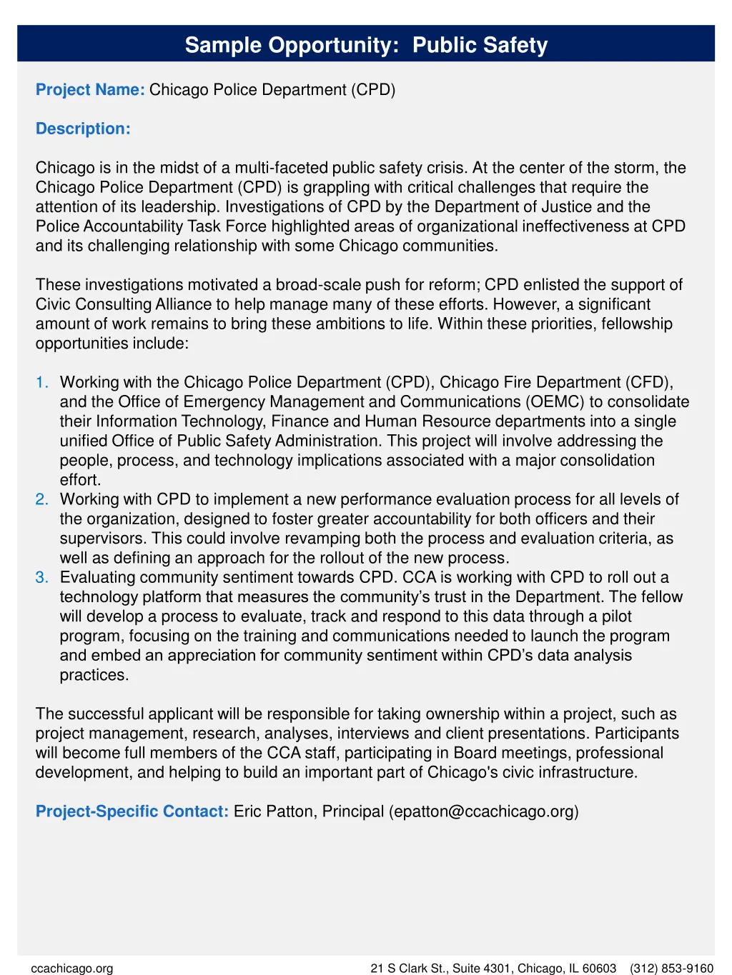sample opportunity public safety