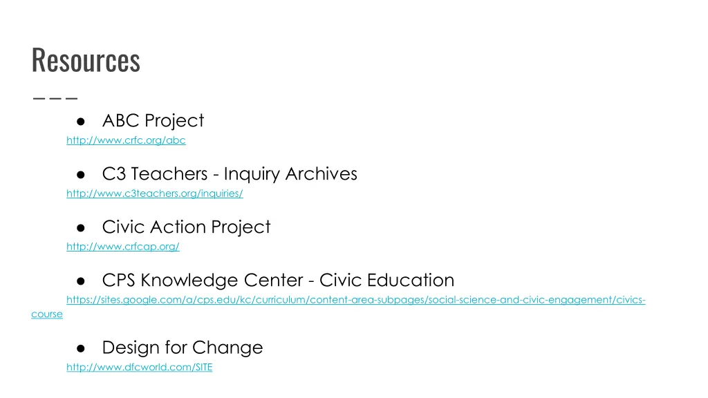 resources