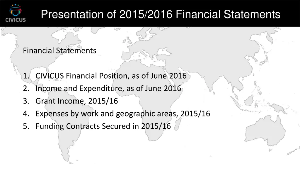 presentation of 2015 2016 financial statements
