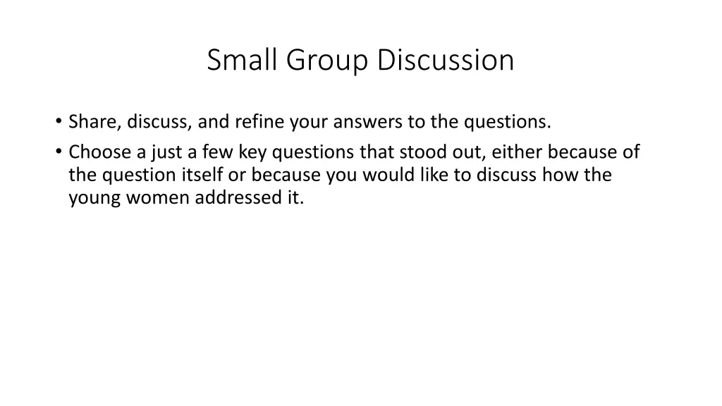small group discussion