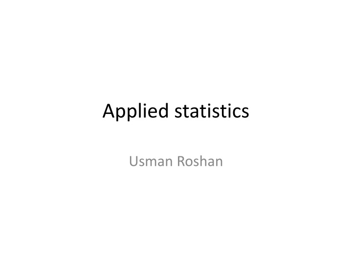applied statistics