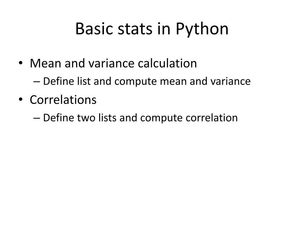 basic stats in python