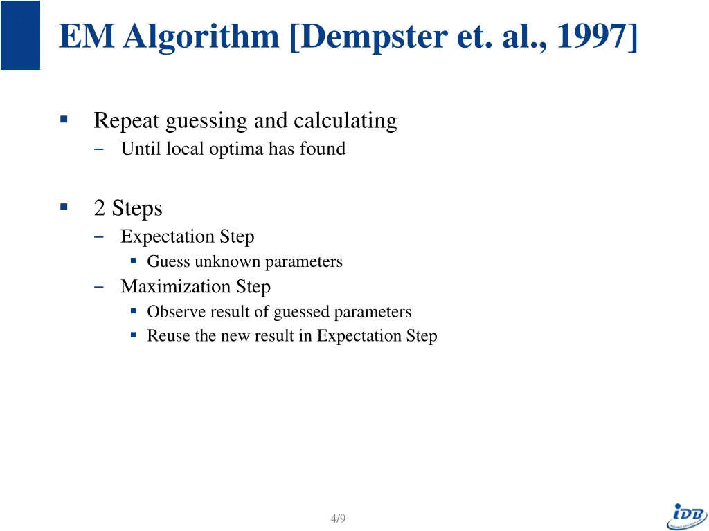 em algorithm dempster et al 1997
