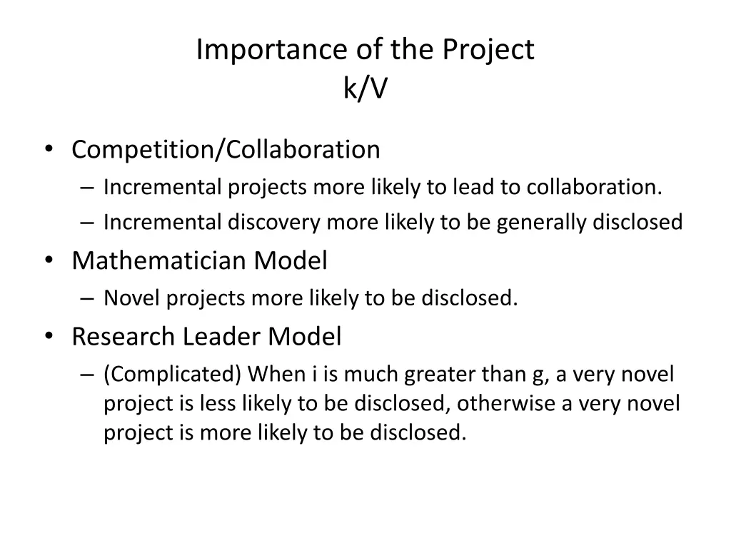 importance of the project k v