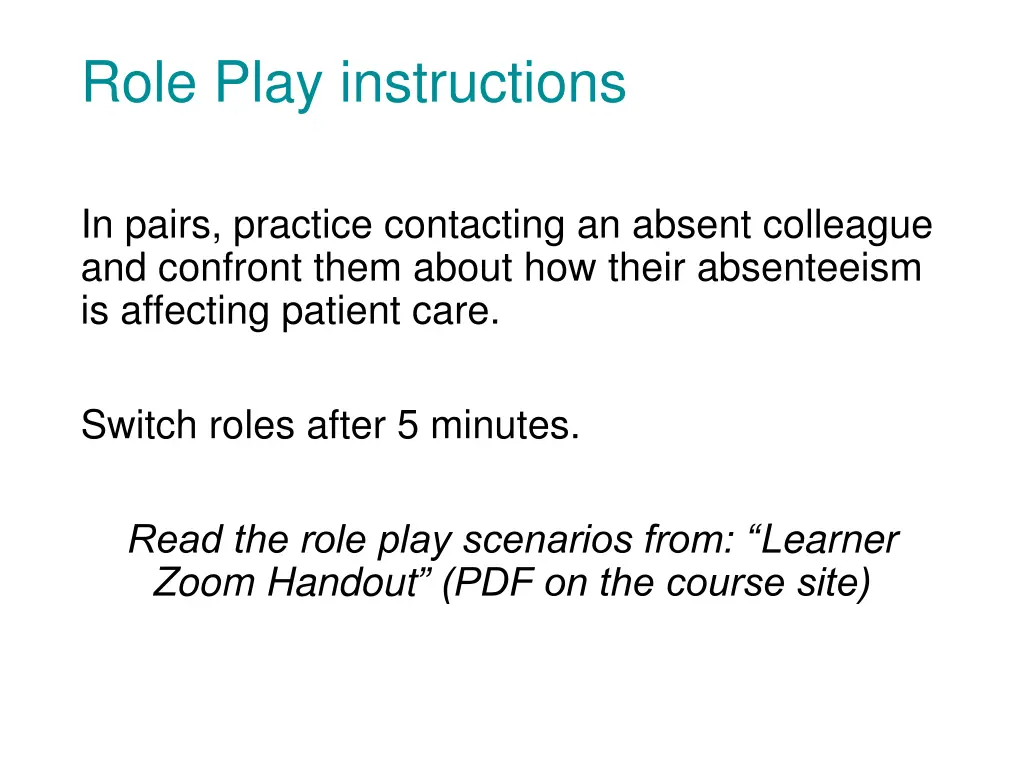 role play instructions