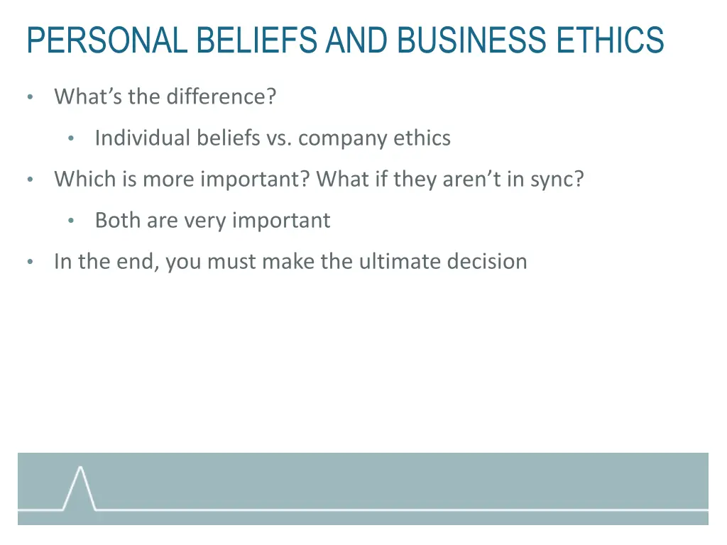 personal beliefs and business ethics