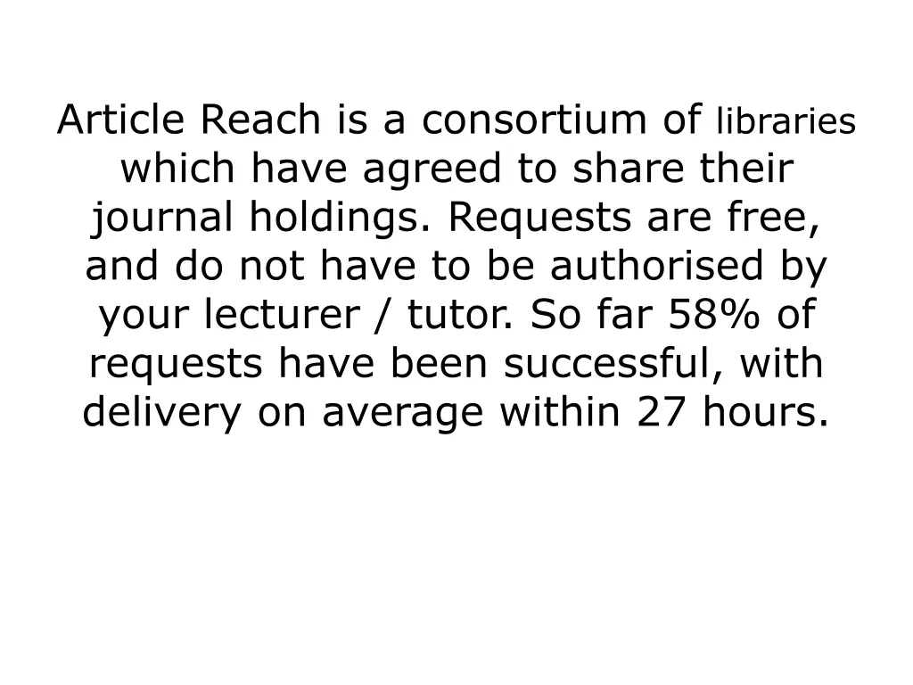 article reach is a consortium of libraries which