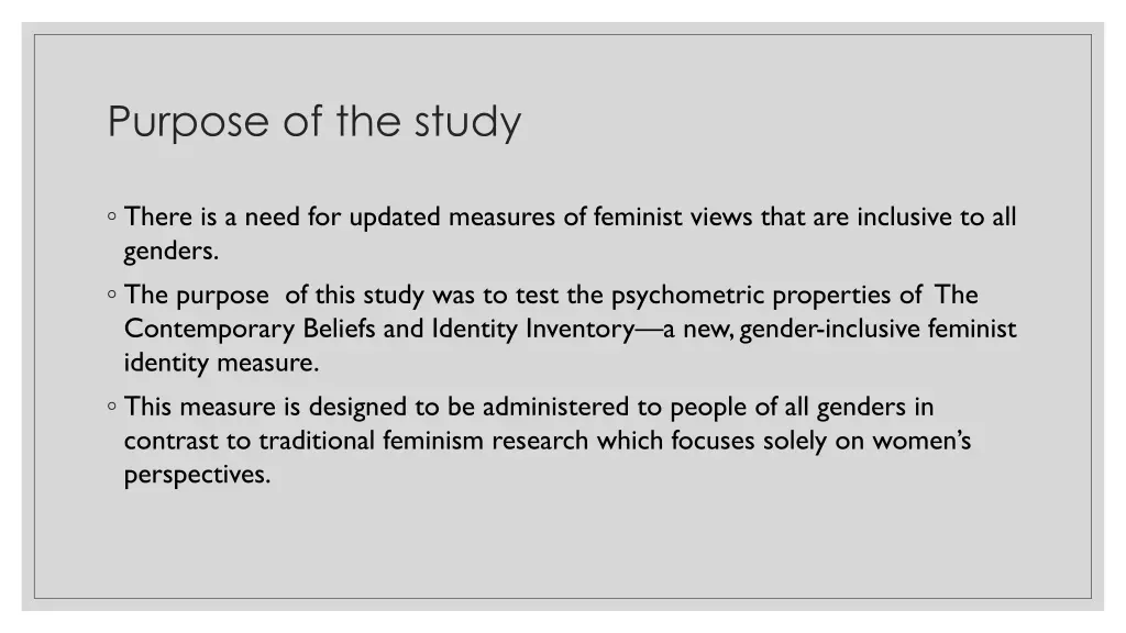 purpose of the study