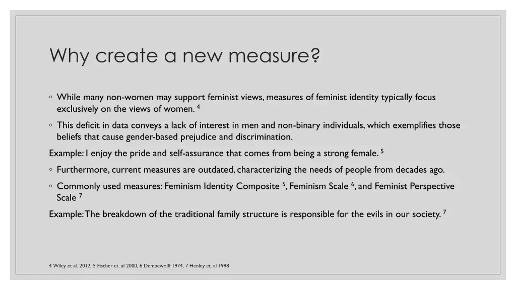 why create a new measure