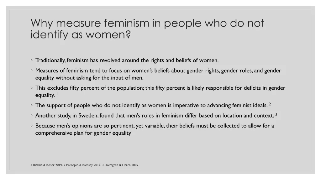 why measure feminism in people 1