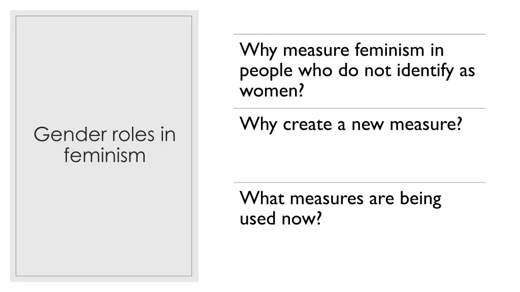 why measure feminism in people