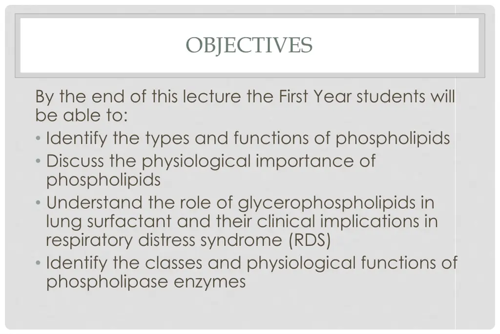 objectives