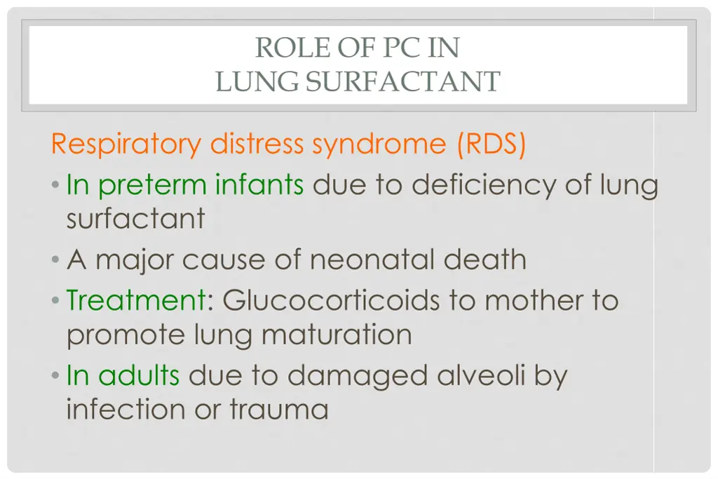 role of pc in lung surfactant 2