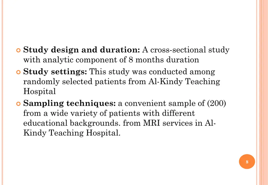 study design and duration a cross sectional study