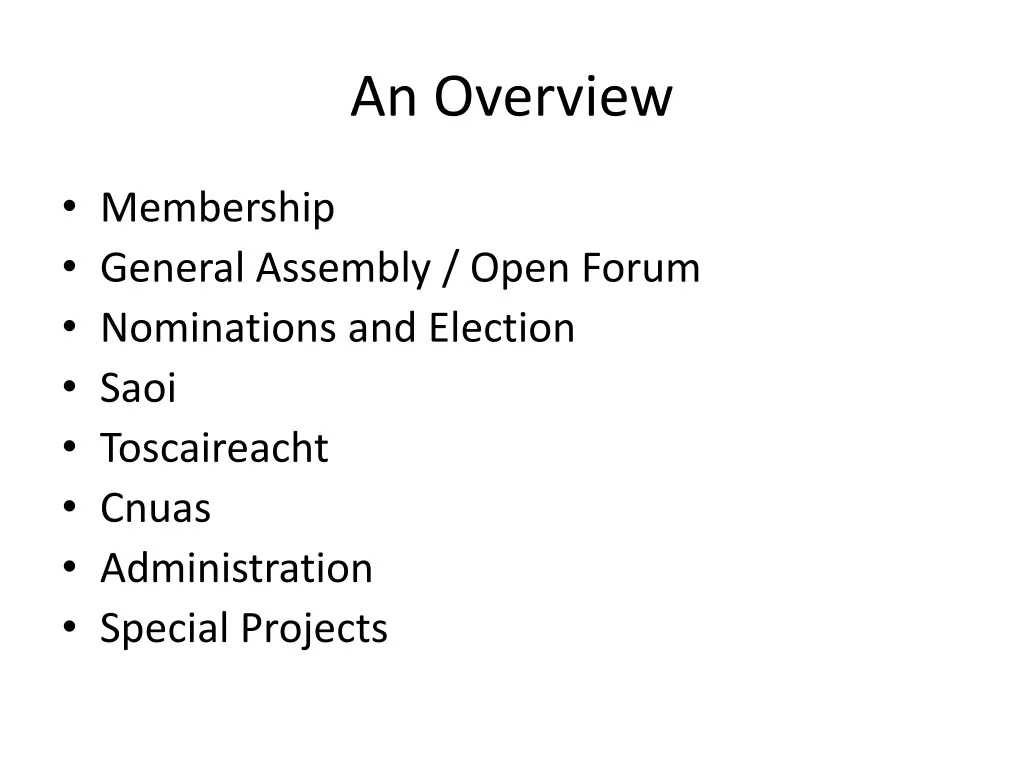 an overview