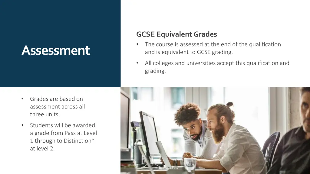gcse equivalent grades the course is assessed