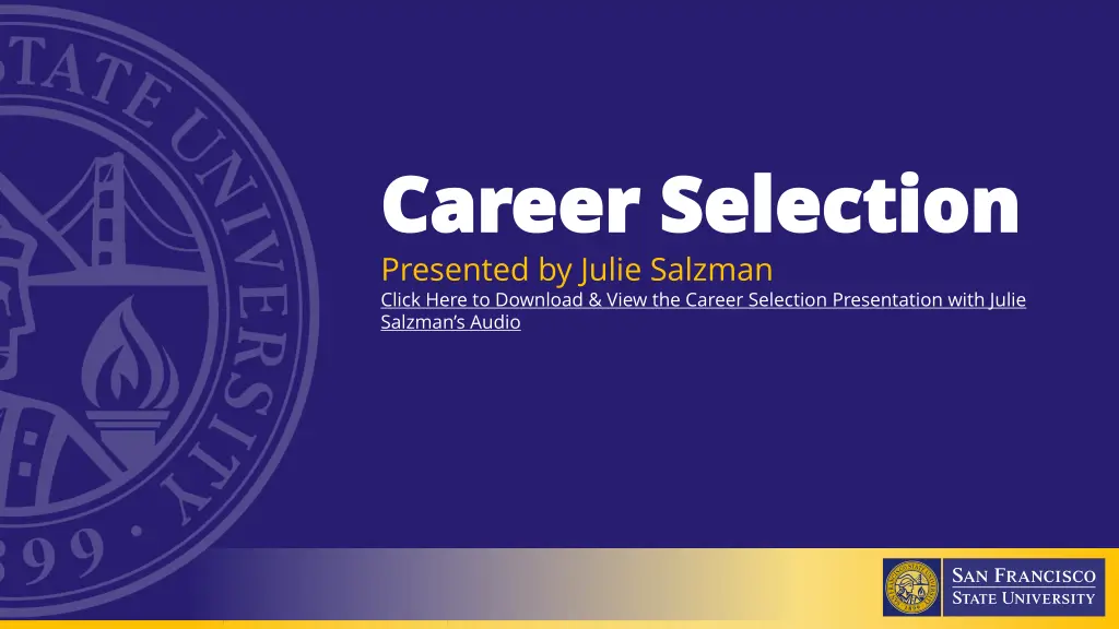 career selection career selection presented