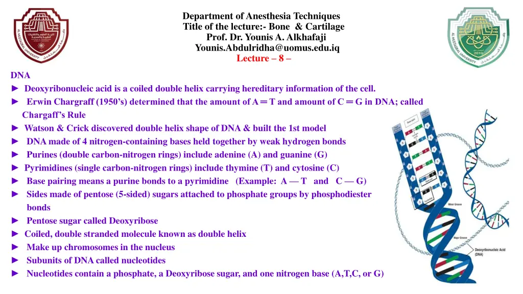 department of anesthesia techniques title 3