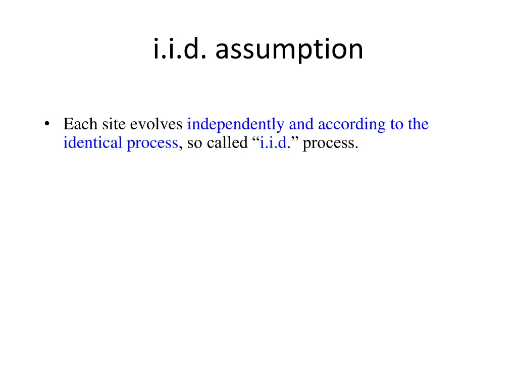 i i d assumption