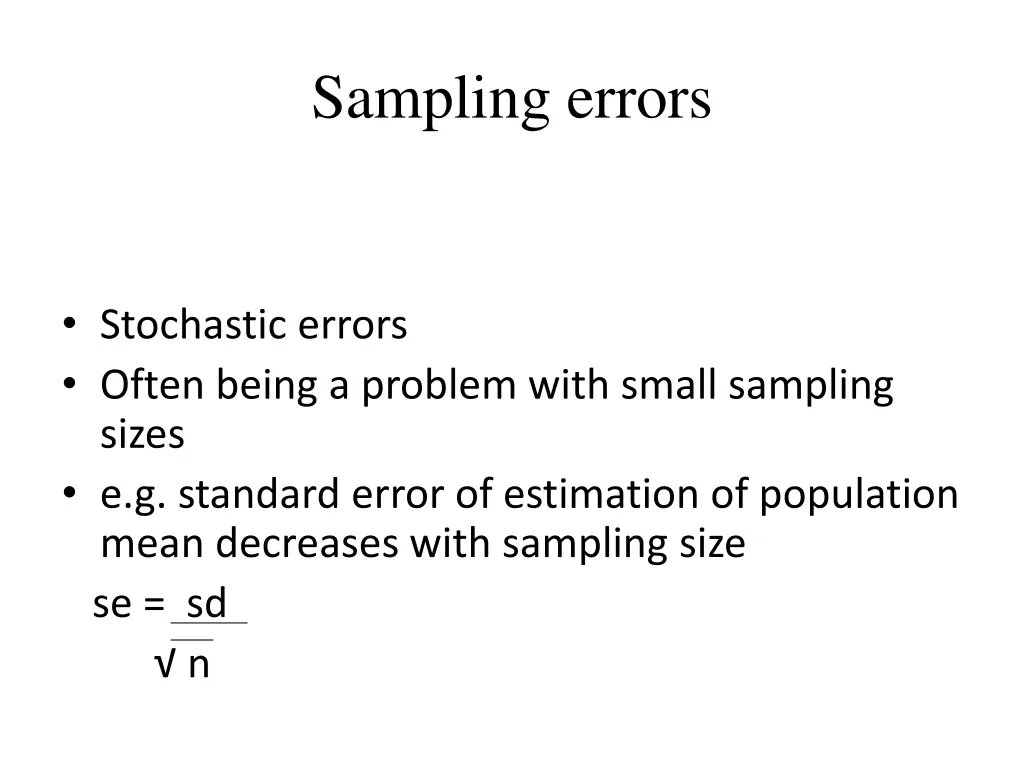 sampling errors