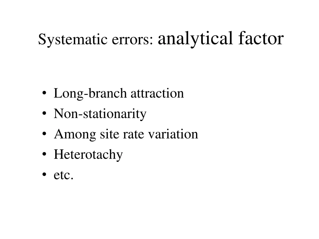 systematic errors analytical factor