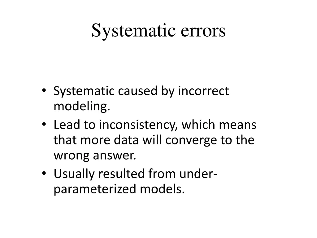 systematic errors
