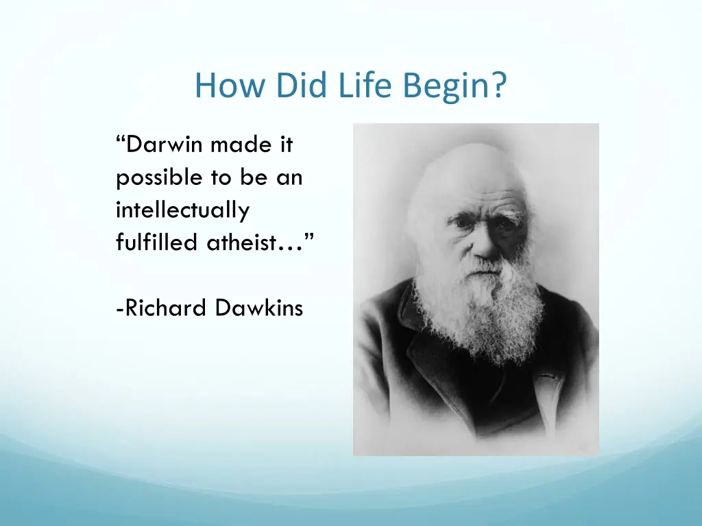 how did life begin 1