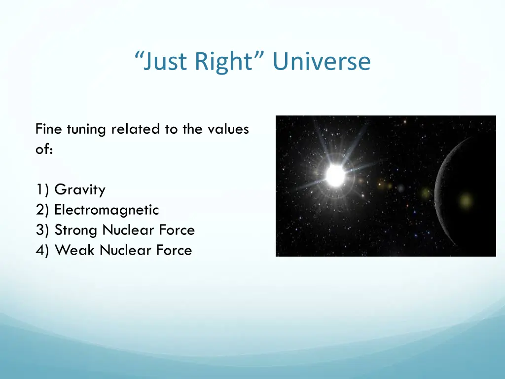 just right universe