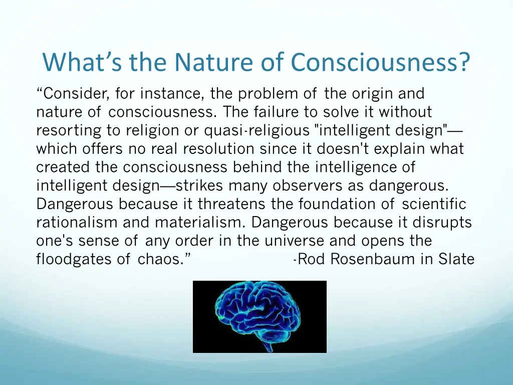 what s the nature of consciousness consider