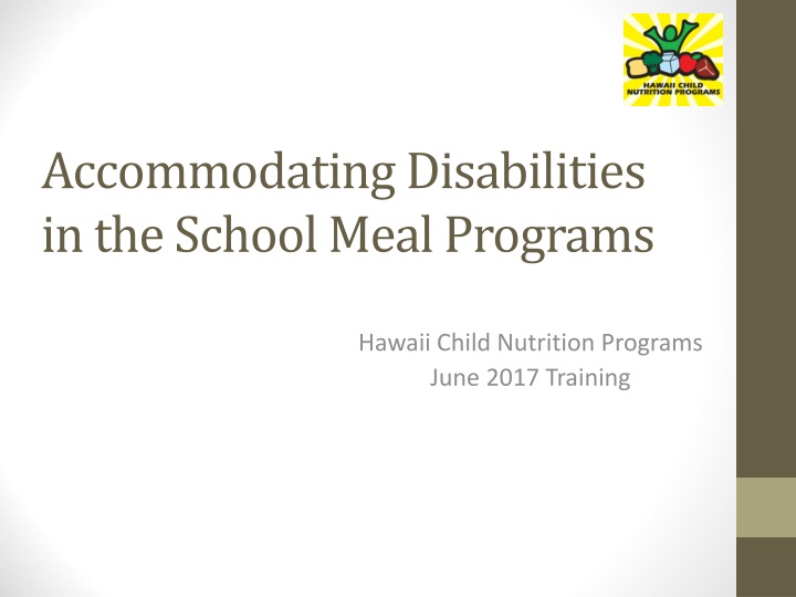 accommodating disabilities in the school meal